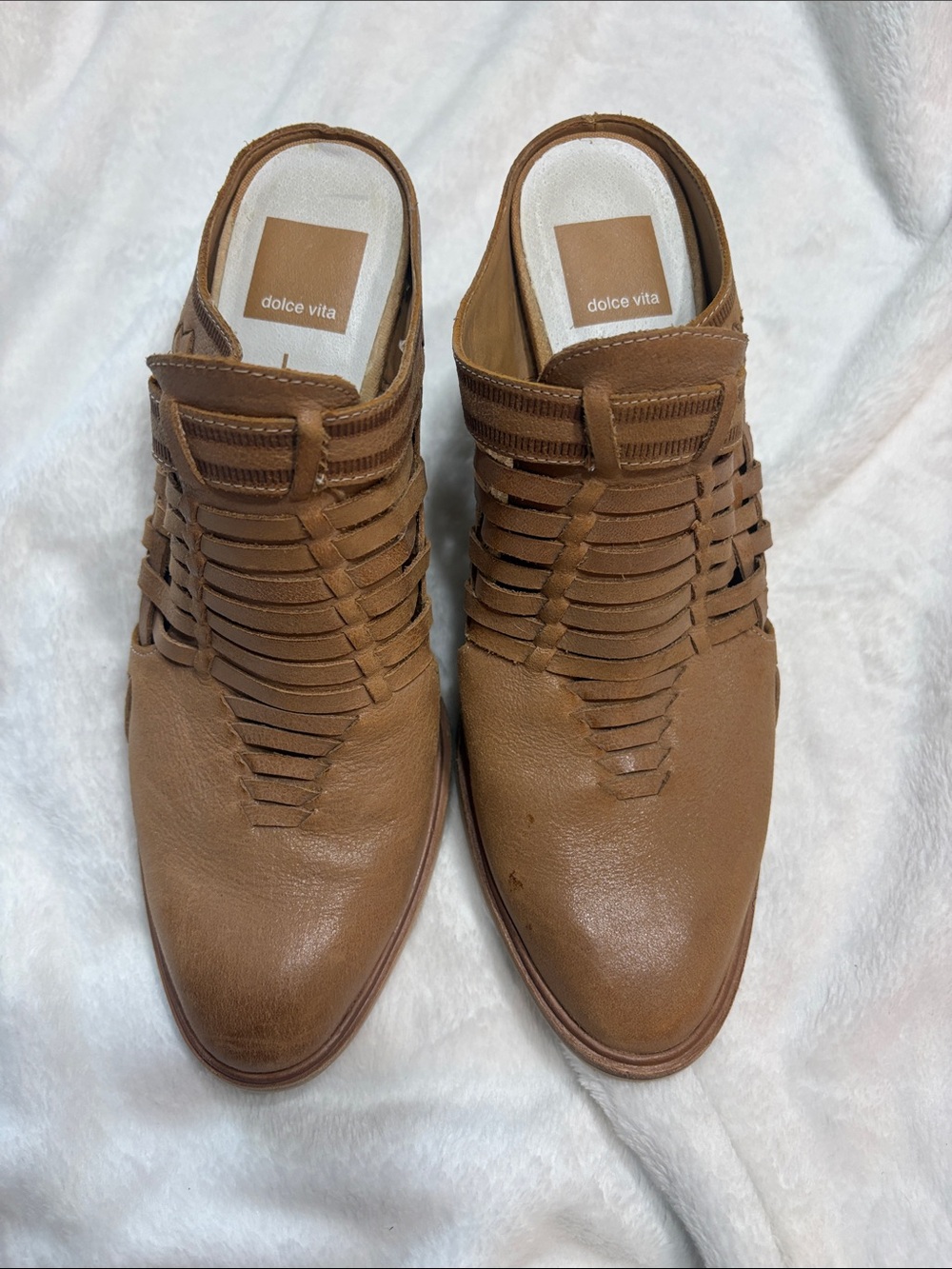 Dolce Vita Tan Braided Leather Slip-On Loafers